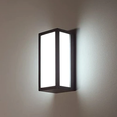 Image of HLFVLITE LED Outside Wall Light, Aluminum Outdoor Lamp Exterior Sconce, IP54 Waterproof, 870LM 6400K Cold White, Anthracite Gray