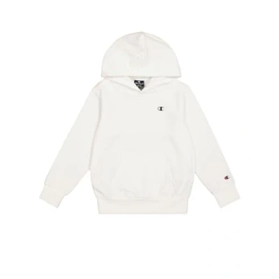Image of Champion Boy&#039;s Legacy Basics B Ultralight Powerblend Fleece Hooded Sweatshirt, White, 9 10 Years