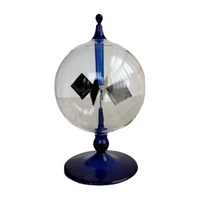 Image of Zwfjcmsa 4 Blades Rotating Glass Windmill Solar Powered Crookes Radiometer Light Mill/Educational Teaching Study Tool A