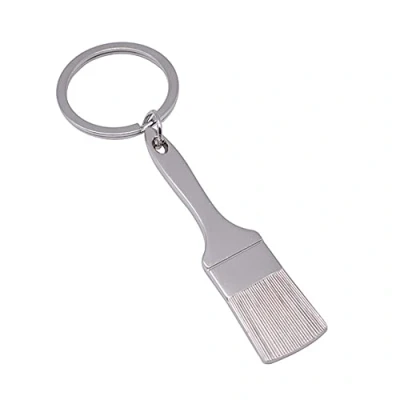 Image of ARFUKA Keyring Paint Brush Pendant Keychain Metal Key Chain, Christmas/Birthday Gift for Men and Women Silver