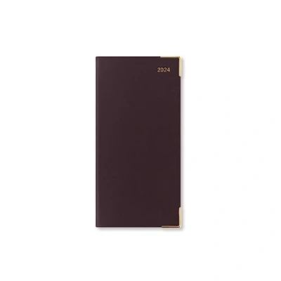 Image of Letts Roma Slim week to view with appointments 2024 leather diary burgundy