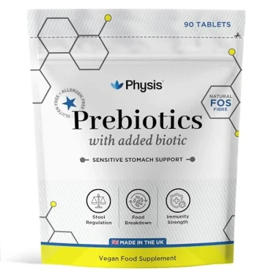 Image of Physis Bio Cultures Blend Prebiotics Capsules 90 Pre and Probiotics for Gut Health Complex Improved Digestion Concentrated Lactobacillus Acidophilus