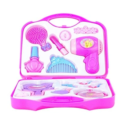 Image of Toyland® Girls Toy Vanity Beauty Cosmetic Bag Carry Case with Hair Dryer and Make Up