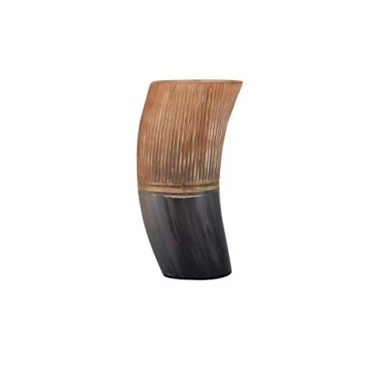Image of Handicrafts Home Drinking Horn Glass Handmade Beer Viking Cup Striped