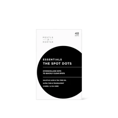 Image of Pestle &amp; Mortar THE SPOT dots Hydrocolloid to quickly clear spots. Ultra thin designed for discreet overnight wear, effectively targeting acne breakouts while you sleep.
