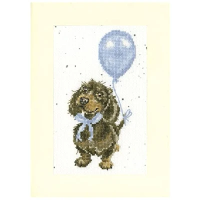 Image of Bothy Threads Cross Stitch Card Kit Welcome Little Sausage