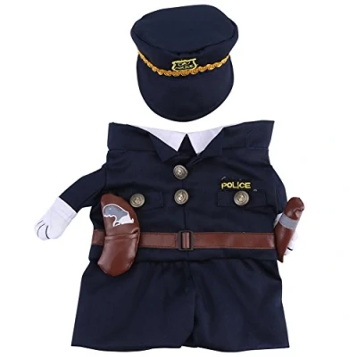Image of Policeman Costume Outfits with Hat Pet Dog Cat Halloween Costumes The police for Party Christmas Special Events Uniform Funny (M)