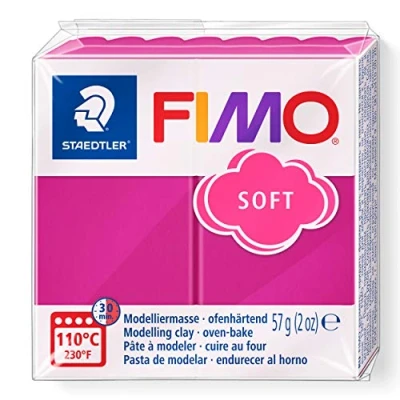 Image of STAEDTLER 8020 22 FIMO Soft Oven Hardening Polymer Modelling Clay Raspberry (1 x 57g Block)
