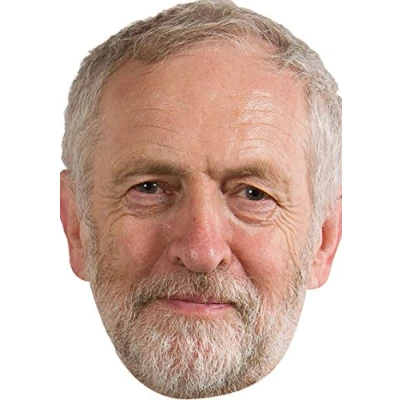 Image of FoxyPrinting Jeremy Corbyn Politicians 2018 Celebrity Cardboard Party Face Mask Fancy Dress