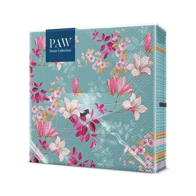 Image of PAW Napkins 3 Ply (33 x 33 cm) I 20 Pieces Perfect for Birthdays, Parties, Weddings, Communion and Celebrations Paper Colorful Flowers, Magnolia, Garden Color: Magnolia