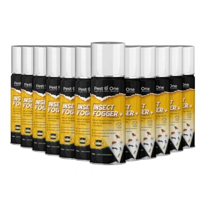 Image of Insect Fogger for Fleas Bed Bug, Flies, Moths Bomb kill all One shot insects killer aerosol Insecto Pro Formula 150ml (Pack of 12)