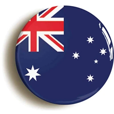 Image of Australia National Flag Fridge Magnet (Circular 2inch / 50mm Diameter)