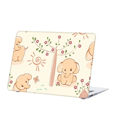 Image of Laptop Shell Case Compatible with MacBook Pro 14 inch 2021/2023 Release A2442 A2779 M1/M2 Chip Touch ID, Protective Smooth Plastic Hard Cover cream colored elephant