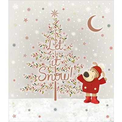 Image of Greeting Card Boofle Let It Snow Festive Xmas Tree Christmas Cute Cards 691239