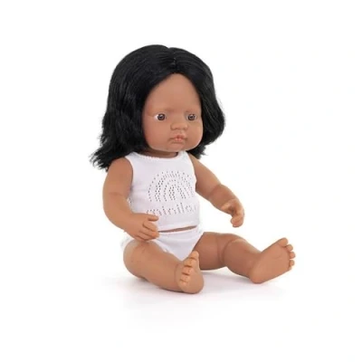 Image of Miniland Miniland31158 Baby Hispanic Girl 38 cm Doll with Underwear 31158, Multi Color