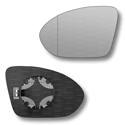 Image of Less4spares Replacement Wing Mirror Glass Left Compatible with Vauxhall Astra 2015 2021 CLIP ON Passnager Near Side N/S Heated Blind Spot