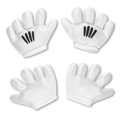 Image of WIDMANN 04119 Adult Unisex White Cartoon Gloves One Size Fits Most. Mouse costume accessory.