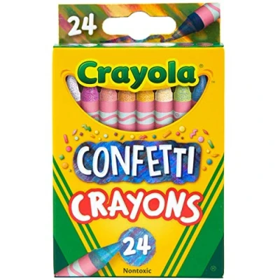 Image of Crayola Confetti Crayons, Multi Color Kids Coloring Supplies, 24 Count