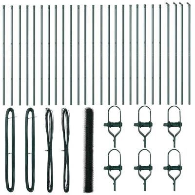Image of vidaXL Hexagon Fence Green 1.6x50 m Steel