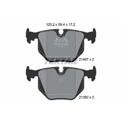Image of 2148717205, 7427D683 Brake pad set TEXTAR 2148701 prepared for wear indicator BMW: 3 Coupe, 5 Saloon, Convertible, LAND ROVER: Range Rover