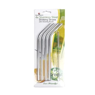 Image of Grunwerg Stainless Steel 5 Piece Straw Set