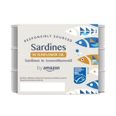 Image of by Amazon MSC Sardines in Sunflower Oil, 3x125g