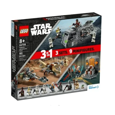 Image of LEGO Star Wars Galactic Adventures 66708, 3 in 1 Building Toy Gift Set: The Mandalorian Trouble on Tatoonie and Imperial Armored Marauder Clone Duel Mandalore