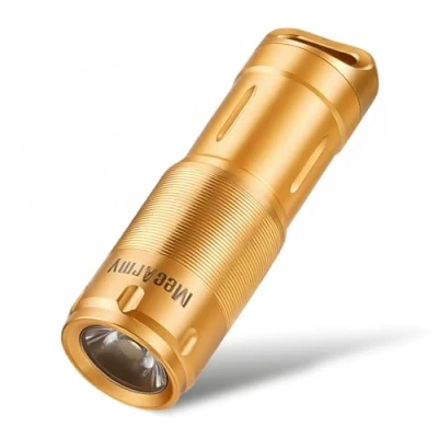 Image of MecArmy X2S Stainless Steel LED Flashlight, Mini EDC Rechargeable Keychain Flashlight with Micro USB Charging, 10180 Battery 130 Lumens Outdoor Waterproof Light (Polished)