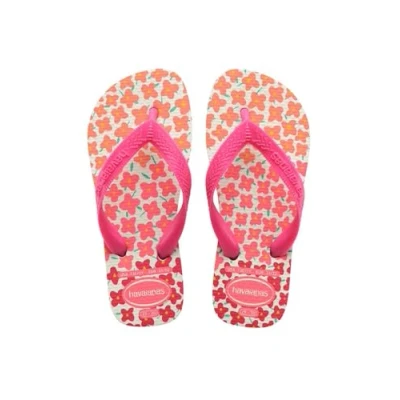Image of Havaianas Kids Flores, White/Pink Flux, UK child 9