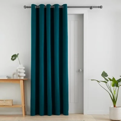 Image of Catherine Lansfield Wilson Blackout Thermal 117x213cm Door Panel Green