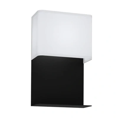 Image of EGLO Galdakao LED wall light with textile, black/white