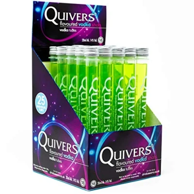 Image of Quivers Sour Apple Vodka Shots, 14% ABV, 25 x 20ml