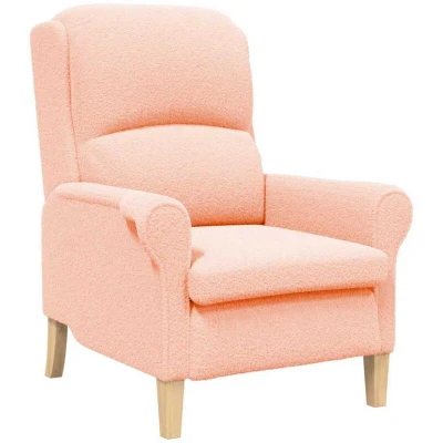 Image of vidaXL Ergonomic Armchair Pink Fabric, Wood Medium