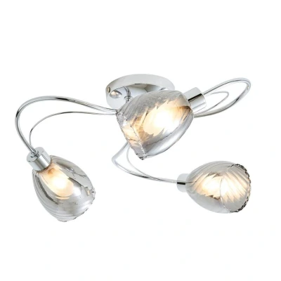 Image of Veria 3 Light Bathroom Ceiling Smoke, Chrome IP44