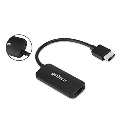 Image of gofanco Compact HDMI 2.0 to DisplayPort 1.2 Converter (HDMI Source DP Monitor Adapter, Not Bi Directional) 4K @60Hz, HDCP 2.2, 2 ch Stereo Audio, USB Powered (HDMIDP12)