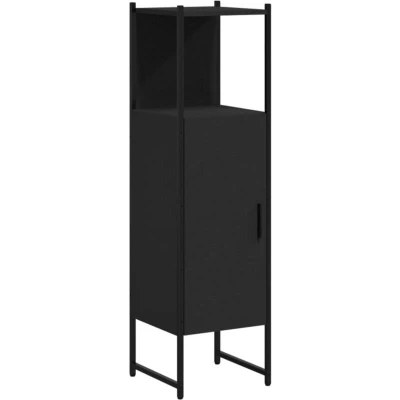 Image of vidaXL Bathroom Cabinet Black 33x33x120.5 cm Engineered Wood