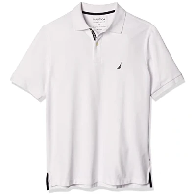 Image of Nautica Men&#039;s Big and Tall Classic Fit Short Sleeve Solid Performance Deck Polo Shirt