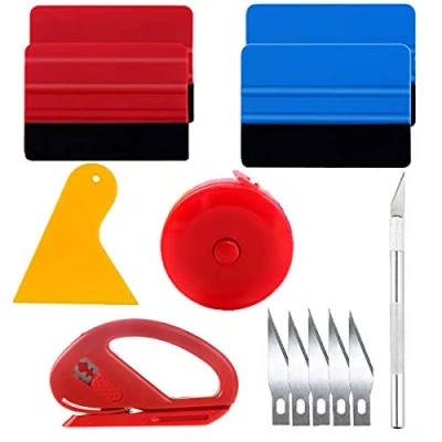 Image of Fantasyon 13 Pcs Car Vinyl Wrap Tool Kit, Squeegee Kit Wallpaper Smoothing Felt Tools for Wrapping and Install