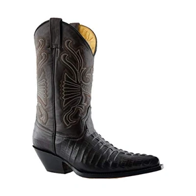 Image of Grinders Carolina Brown Croc Mens Western Cowboy Boots 6