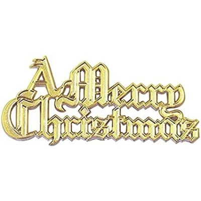 Image of Plastic Gold Coloured Merry Christmas Motto Pic Pack of 3