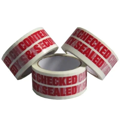 Image of 12 Rolls Of CONTENTS CHECKED &amp; SECURITY SEALED Printed Packing Tape 48mm x 66M