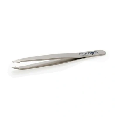Image of REMOS Eyebrow Tweezers Mini Handmade from Stainless Steel 8 cm Satin