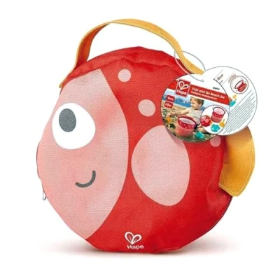 Image of Hape Foldable Beach Playset with Bucket, Shovel and Sand Moulds, Toy from 18 Months