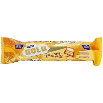 Image of Gold Billions Wafer 39.5g Bar Tasty Treat Delicious Perfect For Sharing With Friends And Family (Pack Of 24)