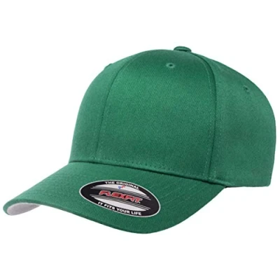 Image of Flexfit Men&#039;s Athletic Baseball Fitted Cap, Pepper Green, L XL