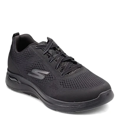 Image of Skechers Men&#039;s Gowalk Arch Fit Athletic Workout Hiking Shoe with air Cooled Foam Sneaker, Black, 8.5 UK