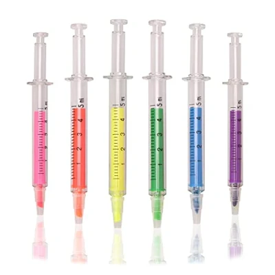 Image of XNHIU Euvoym 6 PCS Novelty Syringe Pens Nurse Highlighter Injection Pen for Office School Home (6)