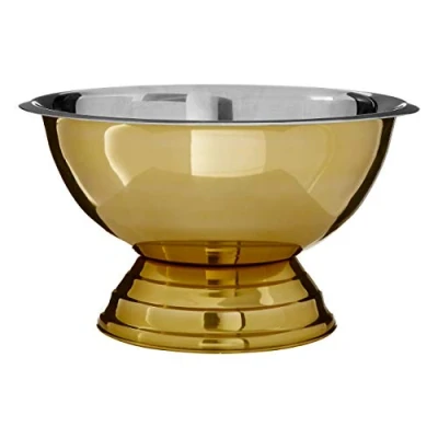 Image of Premier Housewares 0507129 Punch Bowl, Stainless Steel, Brass