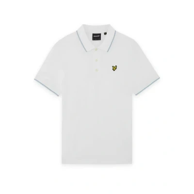 Image of Lyle &amp; Scott Tipped Polo shirt, Men&#039;s, Size: XS, White/light blue