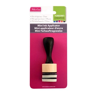 Image of Vaessen Creative Mini Ink applicator, Wood/Foam, Black, 9x3x3 cm
